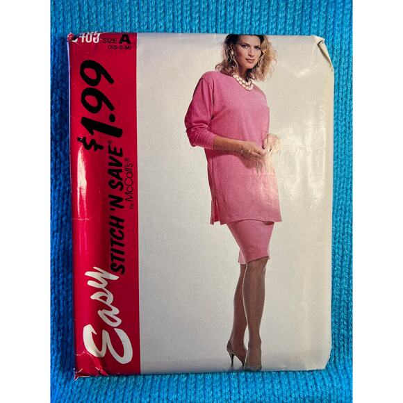 McCalls 6485 Sewing pattern tunic long sleeve pencil skirt size Xs S M - Picture 1 of 6